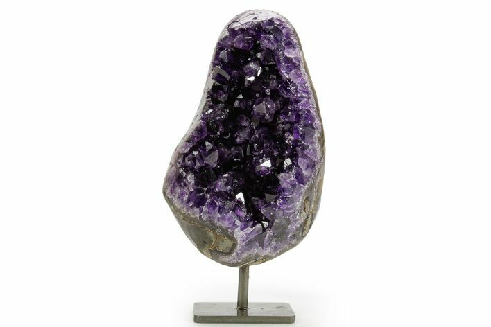 Dark Purple Amethyst Geode On Metal Stand - Uruguay #364450